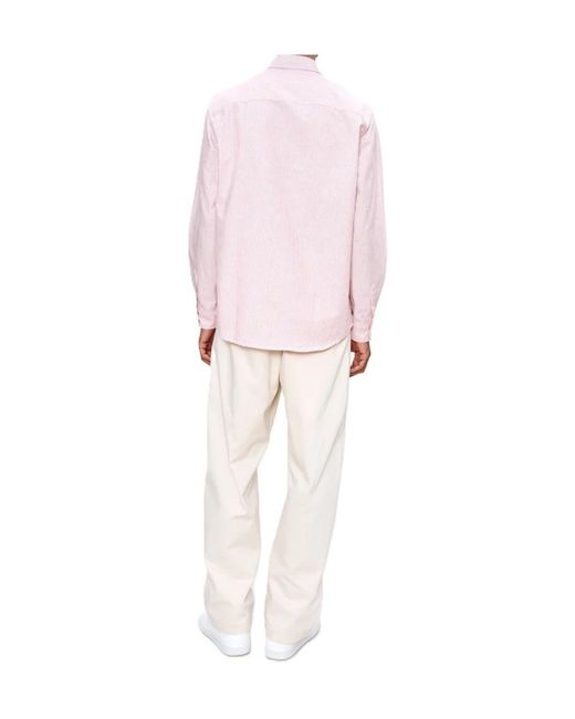 A.P.C. Pink Striped Button-Down Shirt for men