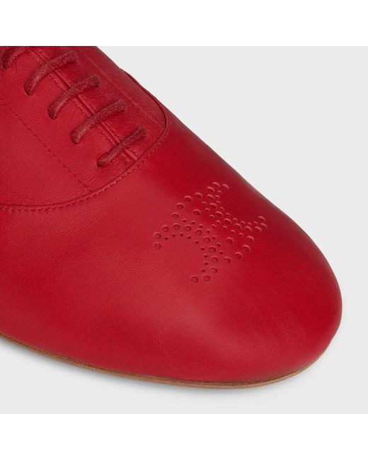 Céline Red Lise Perforated Triomphe Richelieu