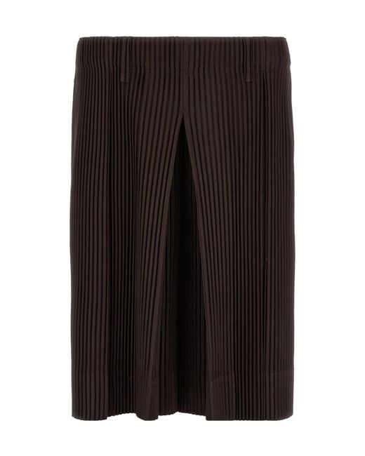 Homme Plissé Issey Miyake Black Pleated Shorts for men
