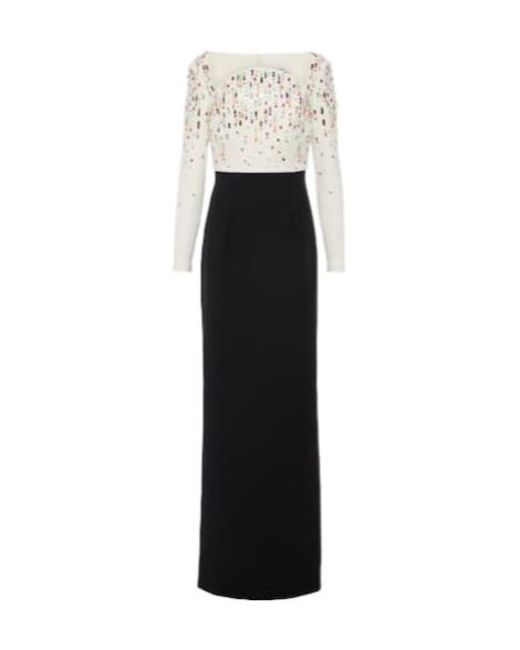 Safiyaa Black Racha Embroidered Gown