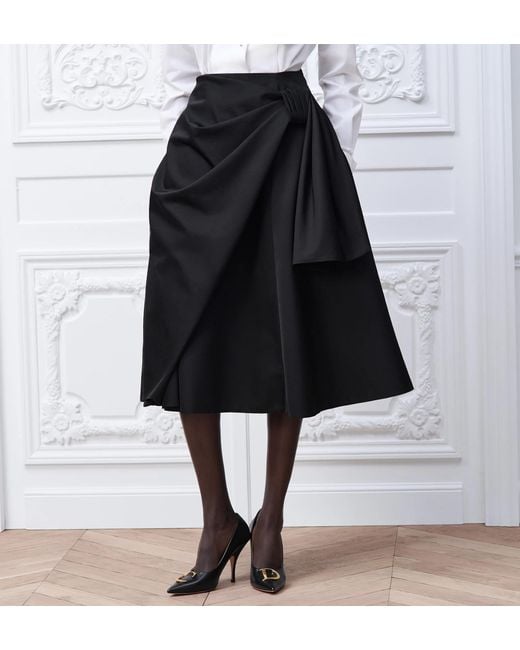Dior Black Mid-Length Draped Skirt