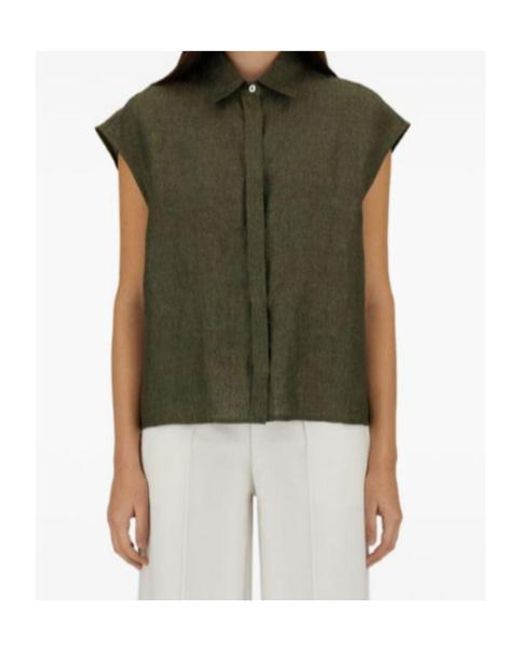 Herno Green Concealed-Fastening Sleeveless Shirt