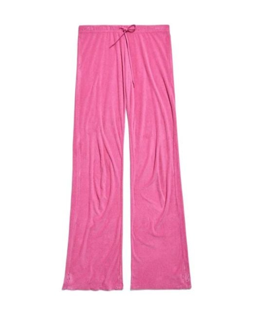 Balenciaga Pink Drawstring Tracksuit Pants
