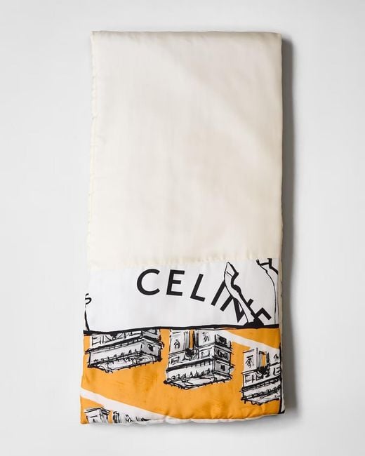 Céline White Arcdetriomphe Flat Silk Stole