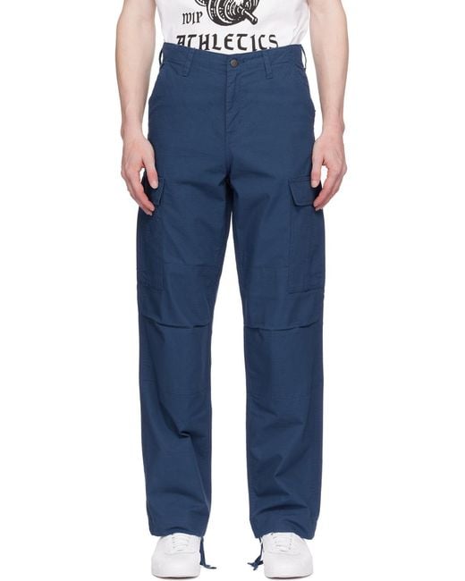 Carhartt Blue Logo Casual Pants for men