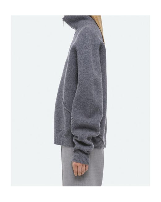 Helmut Lang Gray Long Sleeve Zipped Jumper
