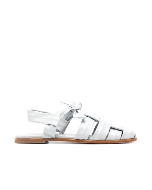 Hereu White Bena Flat Sandals
