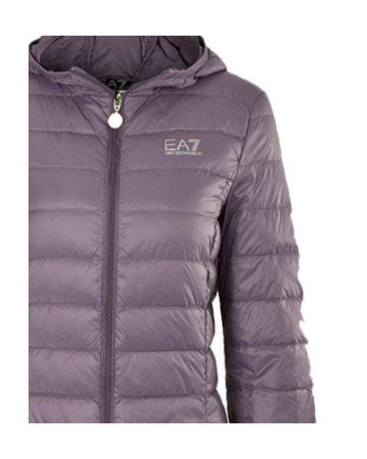EA7 Purple Quilted Down Jacket