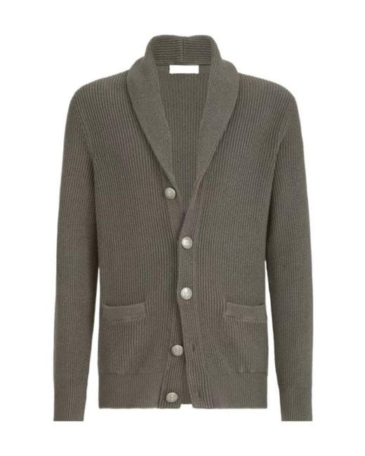 Brunello Cucinelli Green Malfilé-Cotton English-Rib Cardigan for men