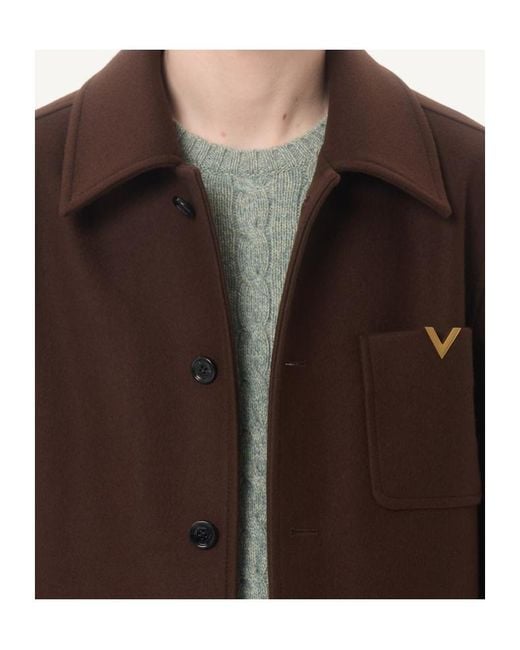 Valentino Green Cable-Knit Wool Sweater With Vlogo for men