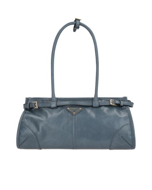 Prada Logo Plaque Belted Medium Tote Bag in Black | Lyst