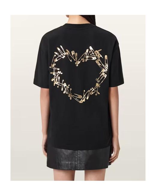AllSaints Black Cora Etta Oversized T-Shirt