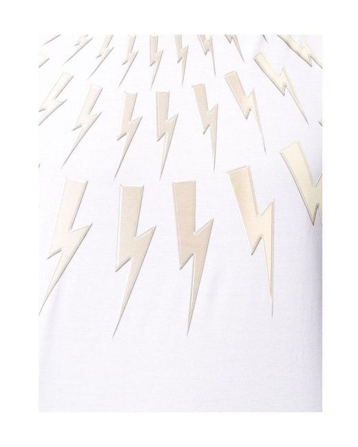 Neil Barrett White Pattern Printed T-Shirt for men