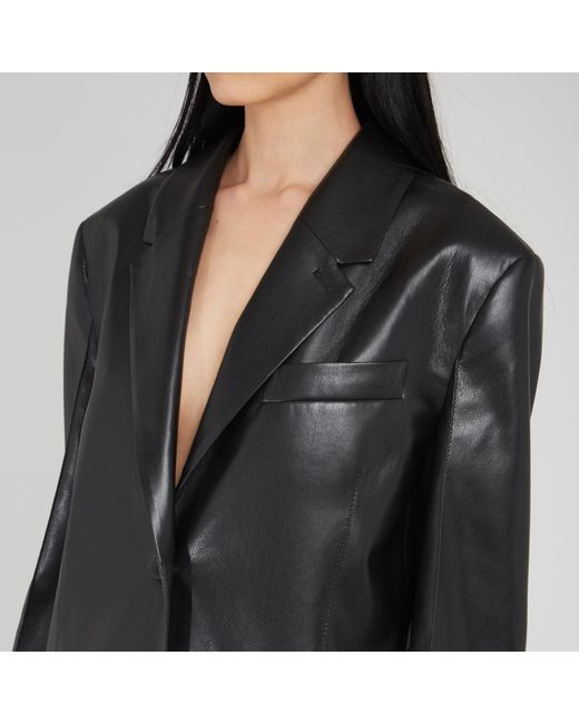 Nanushka Black Single-Breasted Long-Sleeved Jacket