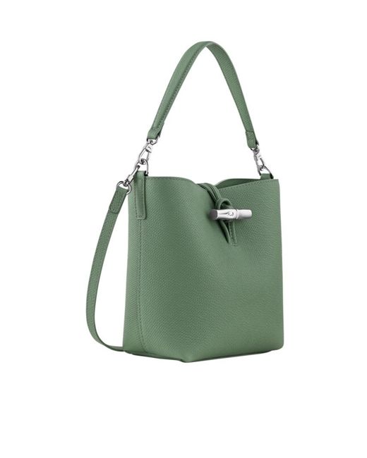 Longchamp Green Le Roseau Xs Bucket Bag