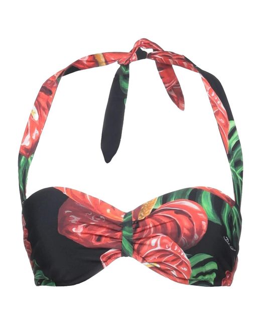 Dolce & Gabbana Red Printed Bikini Top