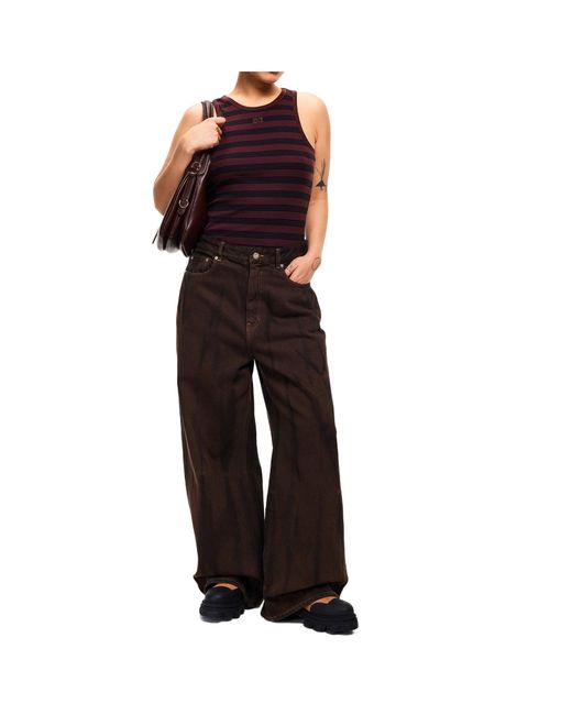 Ganni Purple Minimalist Cotton Tank Top