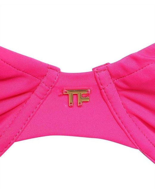 Tom Ford Pink Neck Split Swimsuit