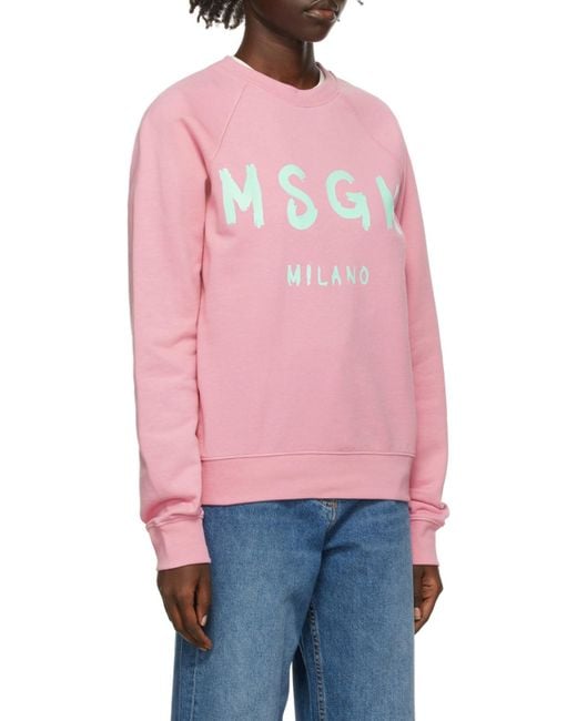 MSGM Pink Logo-Print Sweatshirt