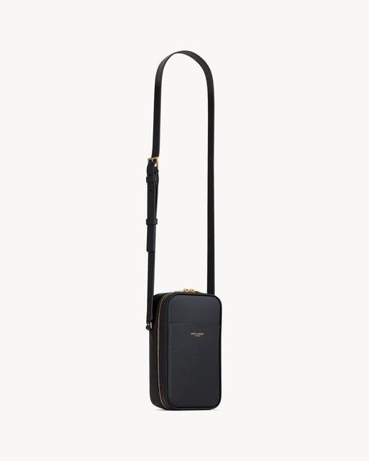 Saint Laurent White Paris Zip-Up Nano Messenger Bag for men