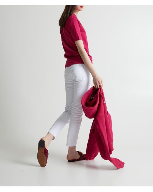 DSquared² White Low-Rise Stretched Jeans