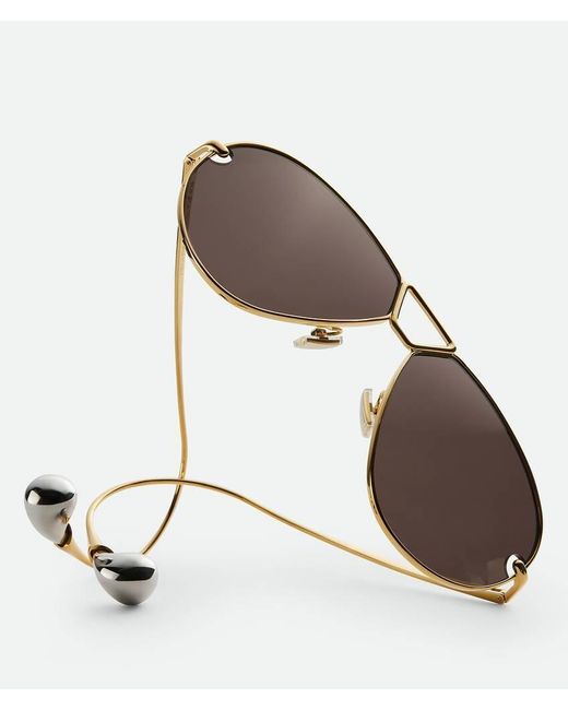 Bottega Veneta Multicolor Drop Aviator Sunglasses