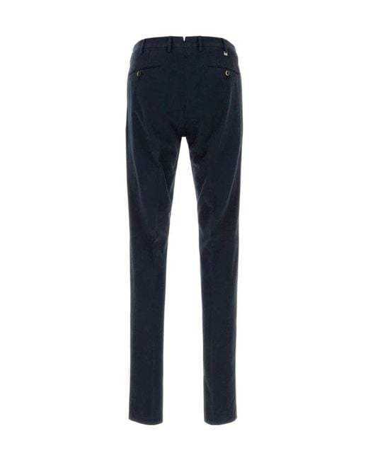 Pt Pantaloni Blue Straight-Leg Casual Trousers for men