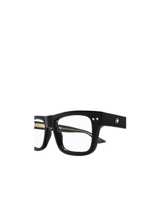 Montblanc White Eyewear Rectangle Frame Glasses for men