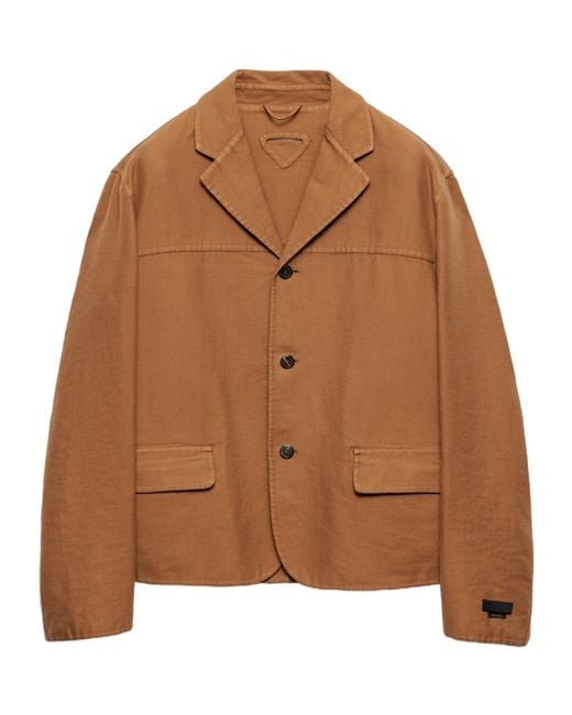 Prada Brown Long-Sleeved Button-Up Jacket for men