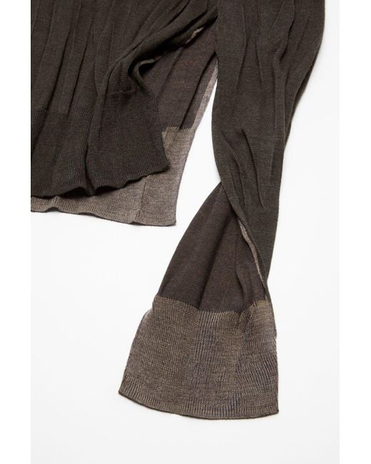 Acne Black Wrinkled V-Neck Jumper
