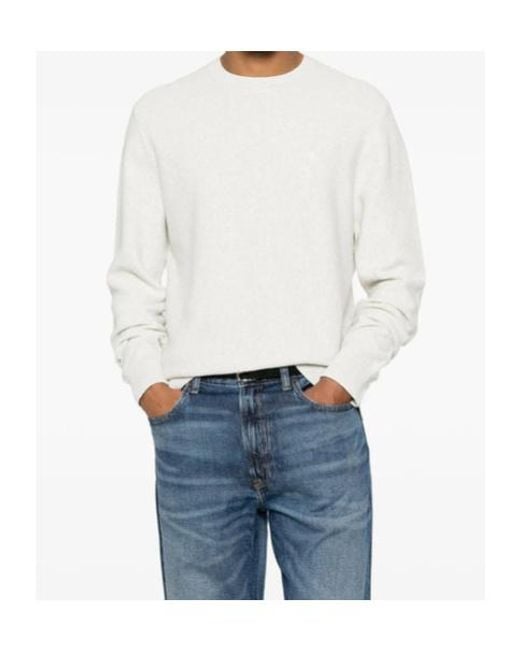 Calvin Klein White Long-Sleeved Pullover for men