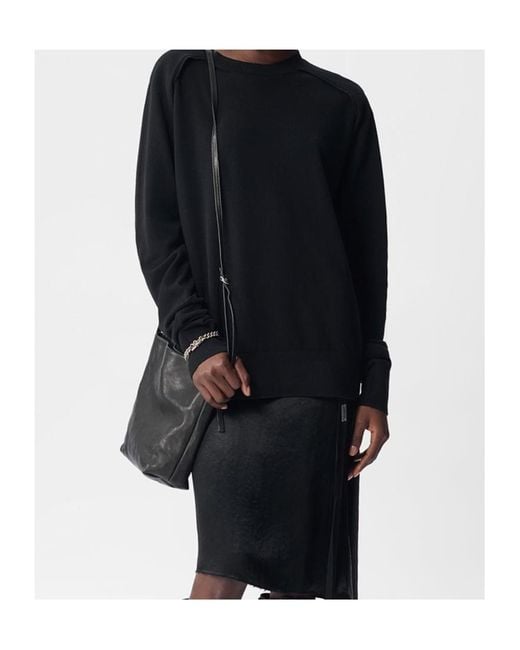 Ann Demeulemeester Blue Crew-Neck Sweatshirt