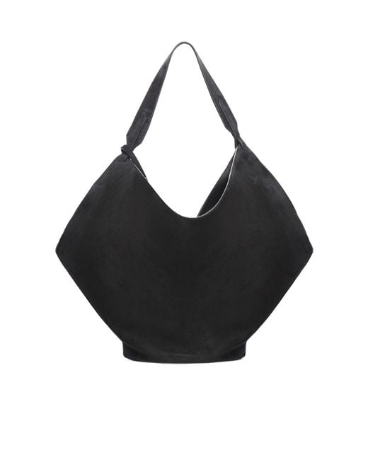 Khaite Black Lotus Medium Suede Tote