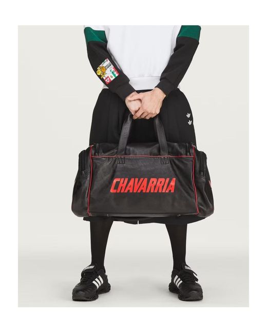 ADIDAS X WILLY CHAVARRIA Black Chavarria Premium Leather Gym Bag for men