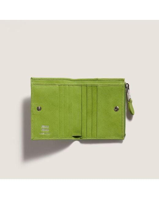 Miu Miu Green Small Leather Wallet