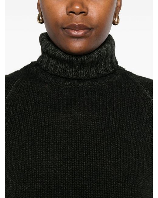 Baserange Black Turtleneck Ribbed Sweater