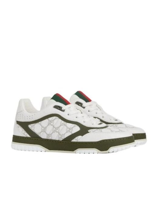 Gucci White Re-Web Sneakers for men
