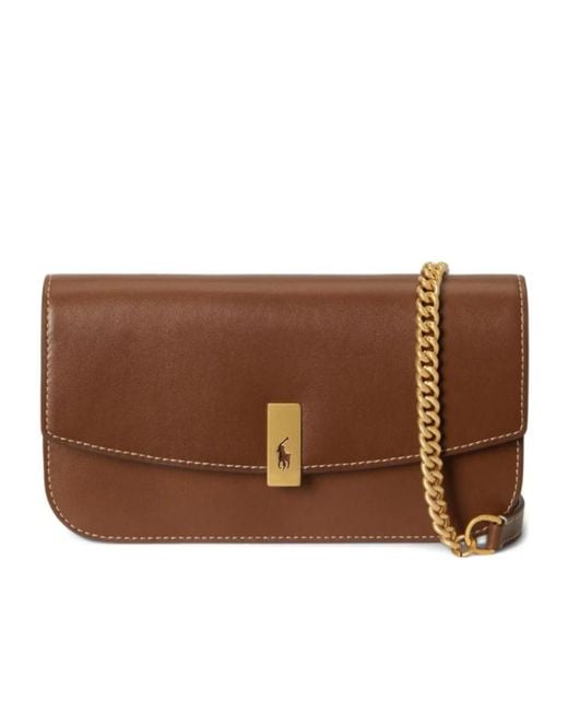 Polo Ralph Lauren Brown Chain Strap Shoulder Bag