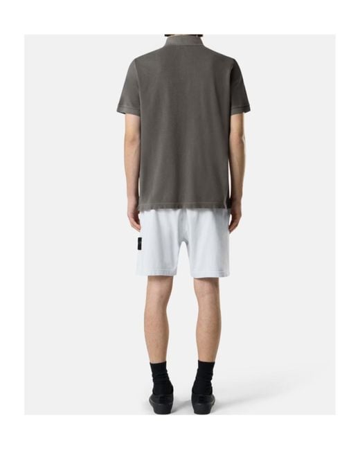 Stone Island Gray Compass-Patch Buttoned Polo Shirt for men