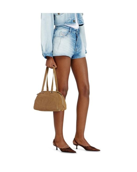 DIESEL Blue Faded Denim Shorts