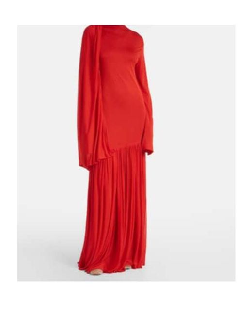 Calvin Klein Red Sara Draped Jersey Gown