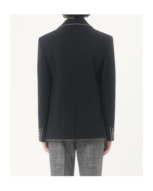 Valentino Black Logo Patch Single-Breasted Jacket for men