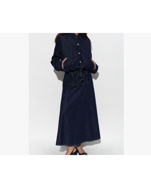 Samsøe & Samsøe Blue Tie-Waist Skirt