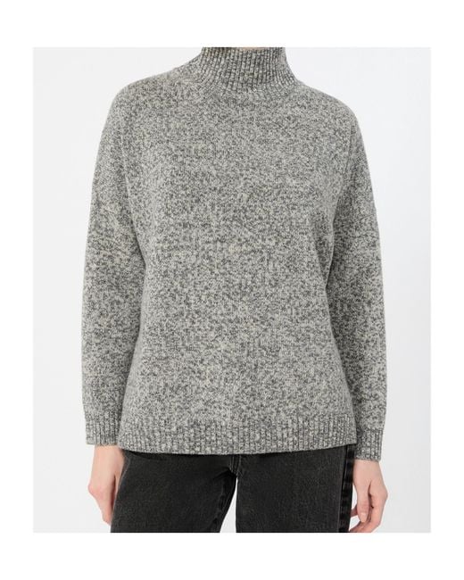 Weekend by Maxmara Gray Wool Knit Turtleneck Jumper