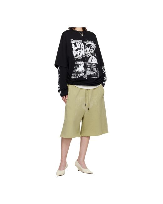 Lu'u Dan Black Double Deck Crew Neck T-Shirt for men