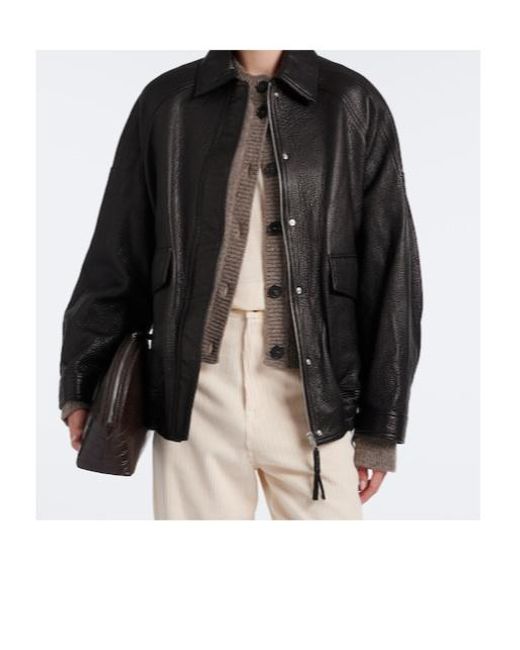 Rohe Black Leather Blouson Jacket