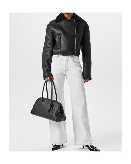 Jacquemus Black Lapel Long Sleeve Leather Jacket