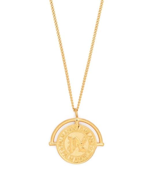 Palm Angels White Monogram Chevalier Necklace for men