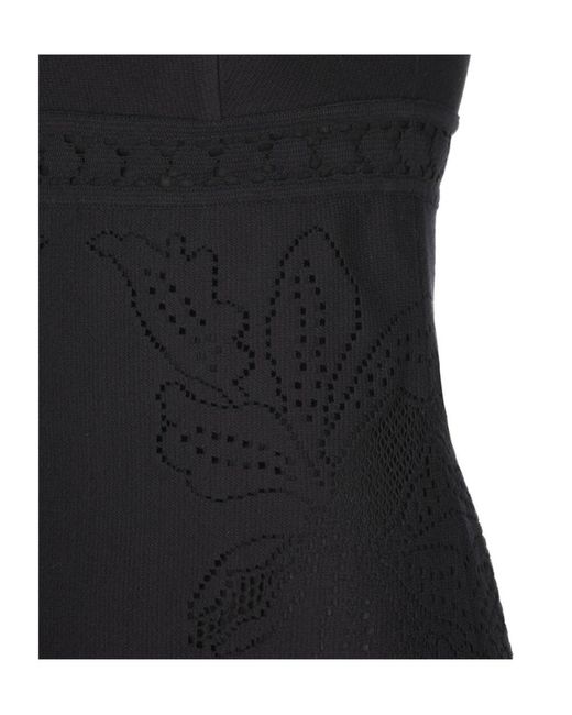 Valentino Black Floral Patterned Sleeveless Dress