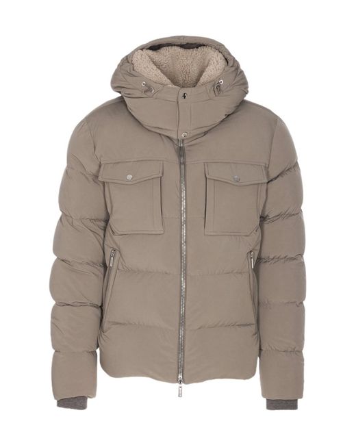 Moorer Gray Long-Sleeved Padded Jacket for men